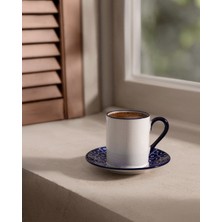 Madame Coco Reve Blue Mais 2 Parça Kahve Fincan Seti - Mavi/beyaz - 90 ml