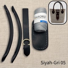 Oxford İplik Çanta Seti 05 - Siyah/gri
