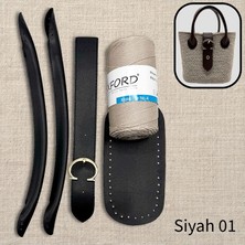 Oxford İplik Çanta Seti 01 - Siyah