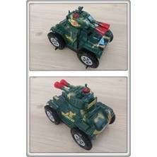 TAN EXPRESS Hareketli Pilli Işıklı Sesli Çarp Dön Takla Atan Panzer Askeri Araç 15X10X10 Cm.1 Adet (Videolu)