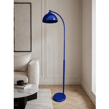 Avizade Nebula Mavi Metal Premium Tasarım Hareketli Başlıklı Ayaklı Lambader Retro Şapkalı Dekoratif Zemin Lambası Modern Salon Oturma Odası Köşe Aydınlatma E27 Duy Uyumlu