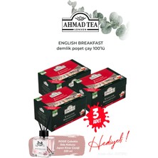 Ahmad Tea 3 Paket English Breakfast 100'LÜ Demlik Poşet ve Oda Kokusu