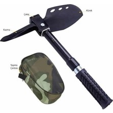 Belle Fusion Mey Ithalat® Pusulalı Katlanabilir Kazma Kürek Kamp Seti Kamp Küreği Portatif Çantalı