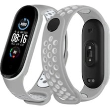 Aydogan's Xiaomi Mi Band 4 Spor Delikli Kordon - Gri-Beyaz