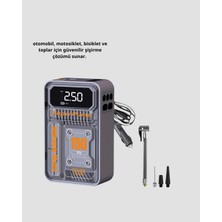 Belle Fusion Mey Ithalat® Taşınabilir Kablosuz Hava Pompası – 150 Psı Güçlü Basınç ve 6000MAH Şarjlı