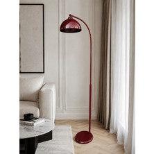 Avizade Nebula Bordo Metal Premium Tasarım Hareketli Başlıklı Ayaklı Lambader Retro Şapkalı Dekoratif Zemin Lambası Modern Salon Oturma Odası Köşe Aydınlatma E27 Duy Uyumlu