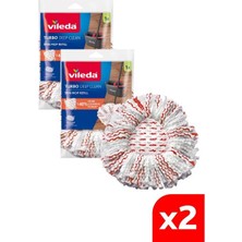 Vileda 2 Paket Turbo Deep Clean Yedek Paspas, Extra Pedli, Üçgen Başlık, Derinlemesine Temizlik