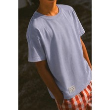 Cigit Etiket Detaylı T-Shirt 2-10 Yaş Mavi