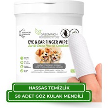 Greenwich Göz Kulak Temizleme Parmak Mendil Tahriş Giderici Hijyenik Islak Mendil Kedi Köpek Vegan Bitkisel Içerikli 50 Adet