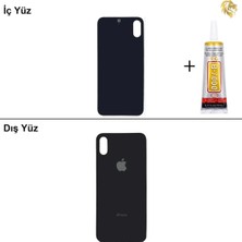 Arsking iPhone Xs Max Uzay Grisi Arka Kapak Arka Cam Batarya Kapağı Lazer Kesim Kapak Pil Kapağı + B-7000 Yapıştırıcı