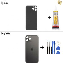 Arsking iPhone 11 Pro Max Uzay Grisi Arka Kapak Arka Cam Batarya Kapağı Lazer Kesim Kapak Pil Kapağı + B-7000 Yapıştırıcı + Tamir Seti