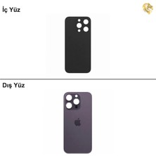 Arsking Iphone 14 Pro Mor Renk Arka Kapak Arka Cam Batarya Kapağı Lazer Kesim Kapak Pil Kapağı