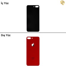 Arsking iPhone 8 Plus Kırmızı Renk Arka Kapak Arka Cam Batarya Kapağı Lazer Kesim Kapak Pil Kapağı