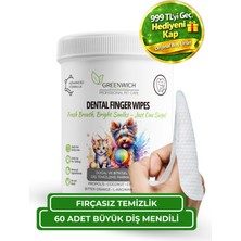 Diş Büyük Boy Mendil 60 Adet | Tartar Ağız Kokusu | Kedi Köpek | Nano Gümüş Içermez