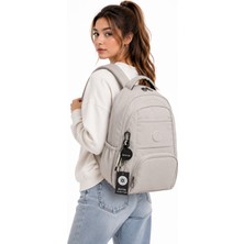 Bevitton 2000 Bej Su Geçirmez Kumaş Okul Çantası Unisex Okul Sırt Çantası