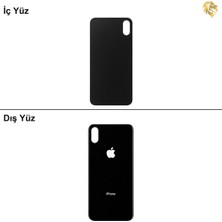Arsking iPhone x Siyah Renk Arka Kapak Arka Cam Batarya Kapağı Lazer Kesim Kapak Pil Kapağı
