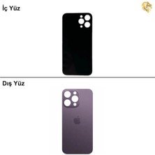 Arsking iPhone 14 Pro Max Mor Renk Arka Kapak Arka Cam Batarya Kapağı Lazer Kesim Kapak Pil Kapağı