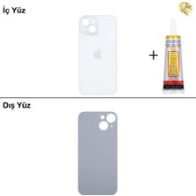 Arsking 15 Beyaz Arka Kapak Arka Cam Batarya Kapağı Lazer Kesim Kapak Pil Kapağı + B-7000 Yapıştırıcı