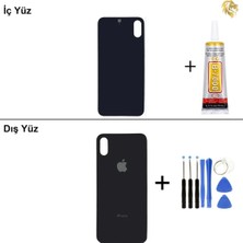Arsking iPhone Xs Max Uzay Grisi Arka Kapak Arka Cam Batarya Kapağı Lazer Kesim Kapak Pil Kapağı + B-7000 Yapıştırıcı + Tamir Seti