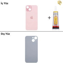 Arsking 15 Pembe Arka Kapak Arka Cam Batarya Kapağı Lazer Kesim Kapak Pil Kapağı + B-7000 Yapıştırıcı