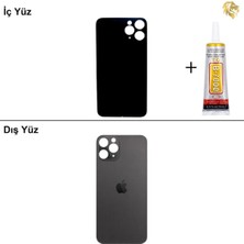 Arsking iPhone 11 Pro Uzay Grisi Arka Kapak Arka Cam Batarya Kapağı Lazer Kesim Kapak Pil Kapağı + B-7000 Yapıştırıcı