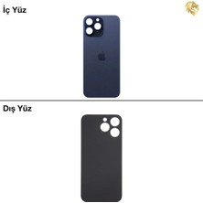 Arsking iPhone 15 Pro Max Mavi Renk Arka Kapak Arka Cam Batarya Kapağı Lazer Kesim Kapak Pil Kapağı