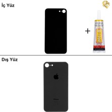 Arsking iPhone 8 Uzay Grisi Arka Kapak Arka Cam Batarya Kapağı Lazer Kesim Kapak Pil Kapağı + B-7000 Yapıştırıcı
