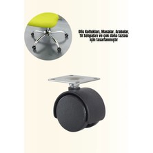 Belle Fusion Mey Ithalat® Halı ve Beton Uyumlu Kilitsiz Mobilya Tekerleği 4’lü