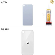 Arsking iPhone Se 2020 Beyaz Arka Kapak Arka Cam Batarya Kapağı Lazer Kesim Kapak Pil Kapağı + B-7000 Yapıştırıcı