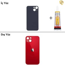 Arsking iPhone 13 Mini Kırmızı Arka Kapak Arka Cam Batarya Kapağı Lazer Kesim Kapak Pil Kapağı + B-7000 Yapıştırıcı