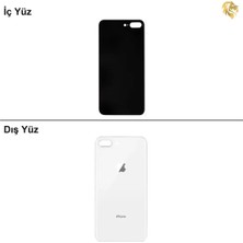 Arsking iPhone 8 Plus Gümüş Renk Arka Kapak Arka Cam Batarya Kapağı Lazer Kesim Kapak Pil Kapağı