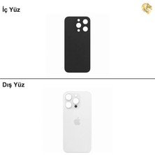Arsking iPhone 14 Pro Beyaz Renk Arka Kapak Arka Cam Batarya Kapağı Lazer Kesim Kapak Pil Kapağı