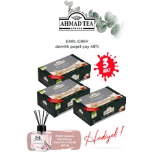 Ahmad Tea 3 Paket Earl Grey Demlik Poşet Çay 48’li 154 G ve Oda Kokusu