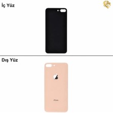 Arsking iPhone 8 Plus Altın Renk Arka Kapak Arka Cam Batarya Kapağı Lazer Kesim Kapak Pil Kapağı