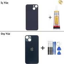 Arsking iPhone 13 Mini Lacivert Arka Kapak Arka Cam Batarya Kapağı Lazer Kesim Kapak Pil Kapağı + B-7000 Yapıştırıcı + Tamir Seti
