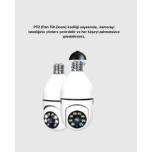 Belle Fusion Mey Ithalat® Akıllı Duylu 360° Güvenlik Kamerası – Ptz Özellikli, Uzaktan Kontrollü Akıllı Kamera