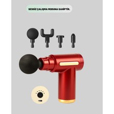 Belle Fusion Mey Ithalat® 4 Başlıklı Titreşimli Masaj Tabancası Şarjlı Derin Doku Kas Masaj Aleti