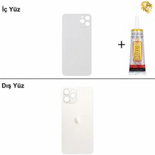 Arsking iPhone 11 Pro Max Gümüş Arka Kapak Arka Cam Batarya Kapağı Lazer Kesim Kapak Pil Kapağı + B-7000 Yapıştırıcı