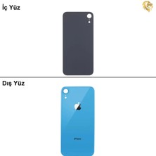 Arsking iPhone Xr Mavi Renk Arka Kapak Arka Cam Batarya Kapağı Lazer Kesim Kapak Pil Kapağı