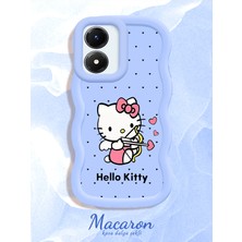 HONTINGA Vivo Y02S Uyumlu Kılıf Düşüme Önleyici Basitlik Anti Düşme Kamera Koruyucu Basit Mavi Yumuşak Silikon Couple Telefon Kılıfı Kitty Desen K9-0312