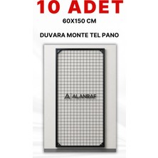 BölgeRaf Sık Telli Tel Raf - Siyah Renkli Tel Pano Stand, Duvar Askılığı, Telefon ve Züccaciye Raf 60X150 cm 10 Adet