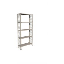 BölgeRaf Çelik Raf Tel Kafes 5 Katlı 43X93X150 Dekoratif Raf Sistemleri, Depo Rafı, Arşiv Rafı, Kiler Rafı