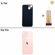 Arsking iPhone 13 Pembe Arka Kapak Arka Cam Batarya Kapağı Lazer Kesim Kapak Pil Kapağı + B-7000 Yapıştırıcı