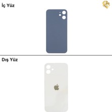 Arsking iPhone 12 Beyaz Renk Arka Kapak Arka Cam Batarya Kapağı Lazer Kesim Kapak Pil Kapağı