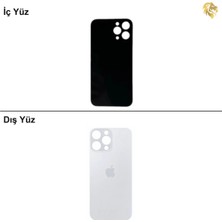 Arsking iPhone 14 Pro Max Beyaz Renk Arka Kapak Arka Cam Batarya Kapağı Lazer Kesim Kapak Pil Kapağı