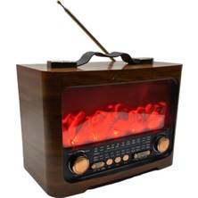 Belle Fusion Mey Ithalat® Retro Şömine Tasarımlı Bluetooth Hoparlör Fm Radyo USB Tf Kart Müzik Çalar