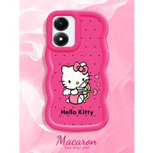 HONTINGA Vivo Y02S Uyumlu Kılıf Düşüme Önleyici Basitlik Anti Düşme Kamera Koruyucu Basit Kırmızı Yumuşak Silikon Couple Telefon Kılıfı Kitty Desen K9-0312