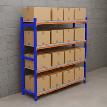 BölgeRaf 4 Katlı Depo Rafı 50X90X200 cm Hafif Rack Raf 300-350 kg Taşıma Kapasiteli