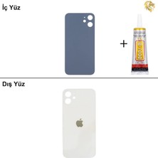 Arsking iPhone 12 Beyaz Arka Kapak Arka Cam Batarya Kapağı Lazer Kesim Kapak Pil Kapağı + B-7000 Yapıştırıcı