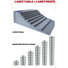 BölgeRaf 1 Adet 43X93 Galvaniz Tabla + 1 Adet 1.5 mm 200 cm Galvaniz Çelik Raf Profil